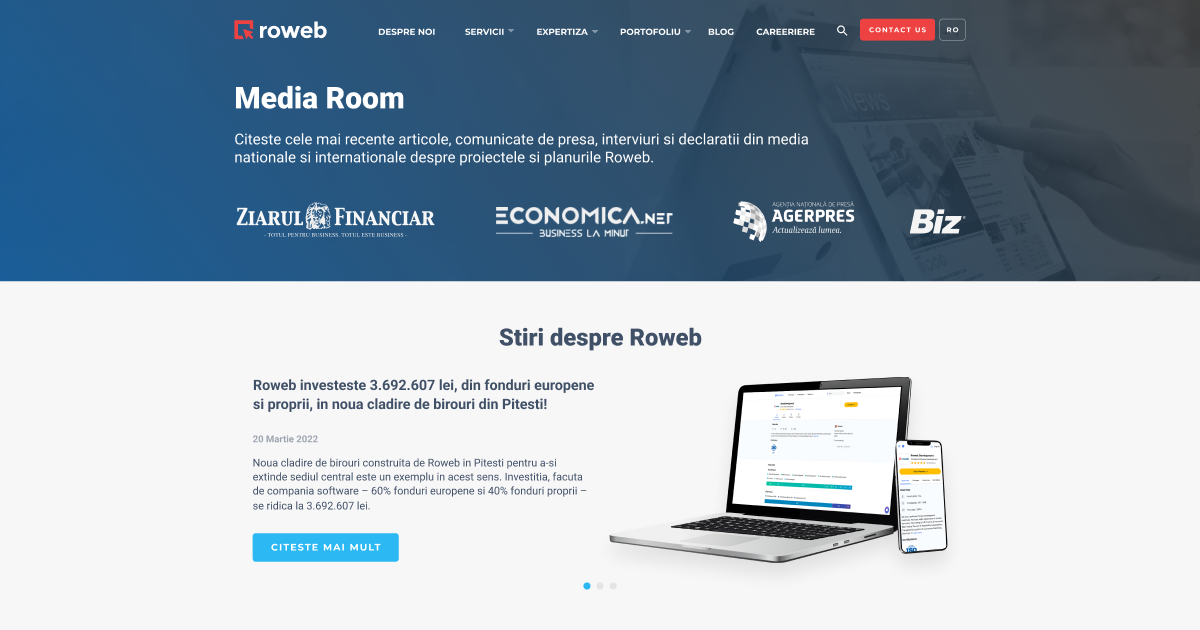 Compania românească de servicii software end-to-end Roweb